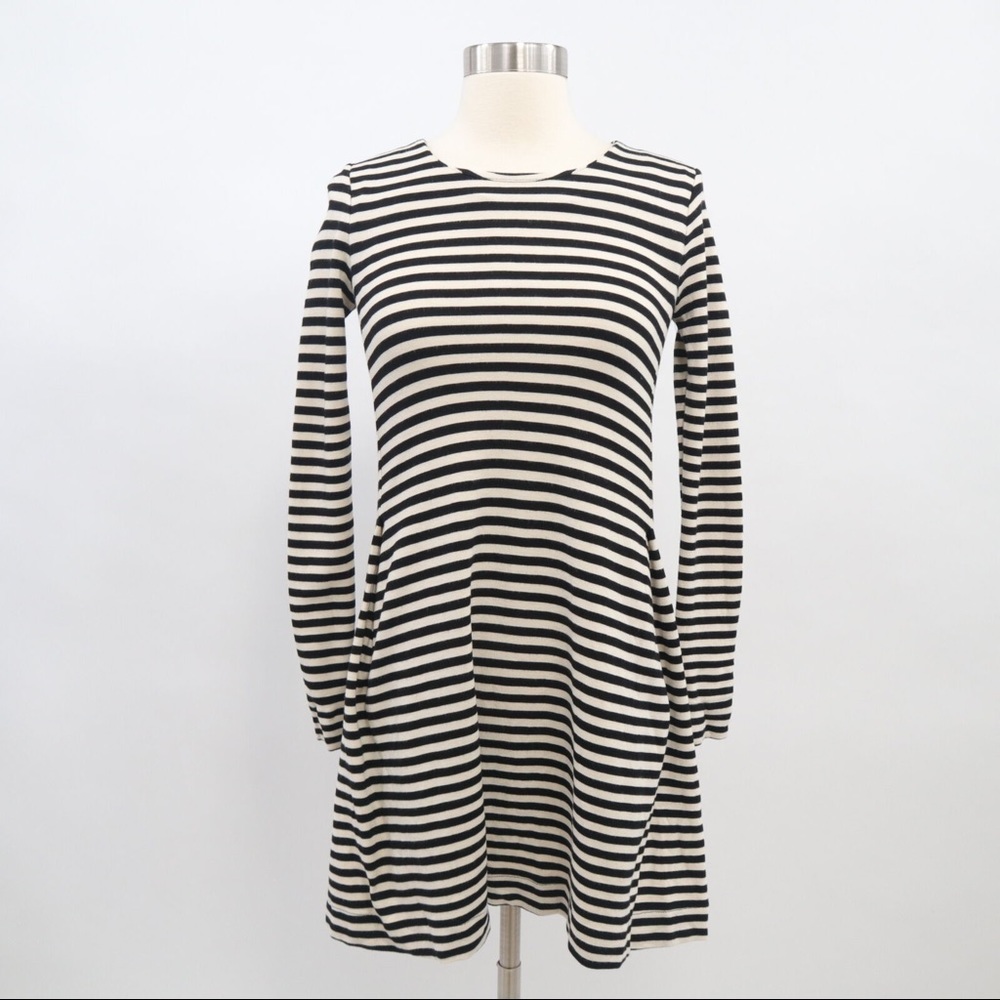 Madewell Hi-Line Striped Fit and Flare dress